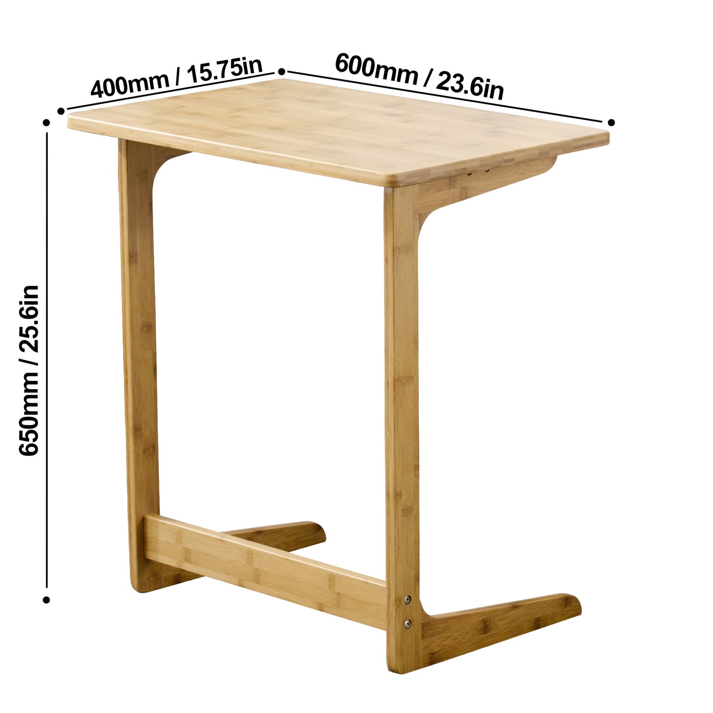 Forevich Bamboo Modern Tv Trays Table for Eating, Wood Couch Table End Snack Desk Sofa Side Table