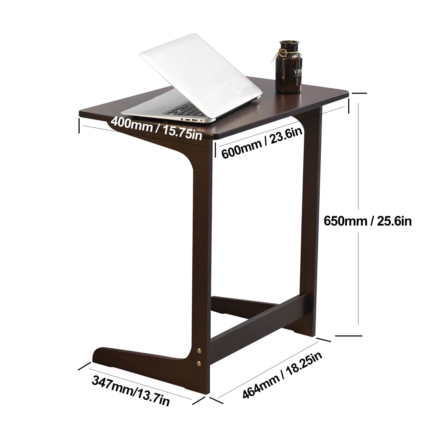 Forevich Bamboo Modern Tv Trays Table for Eating, Wood Couch Table End Snack Desk Sofa Side Table