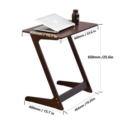 Forevich Bamboo Modern Tv Trays Table for Eating, Wood Couch Table End Snack Desk Sofa Side Table