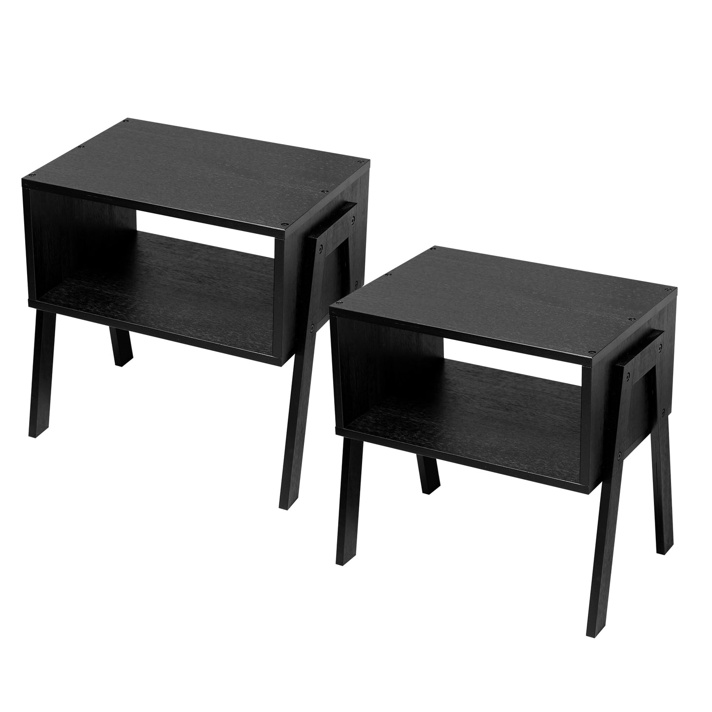 Forevich Nightstands Set of 2 Bamboo End Tables Beside Table for Bedroom Living Room Stackable Side Table Bedside Tables with Open Storage Shelf for Small Spaces